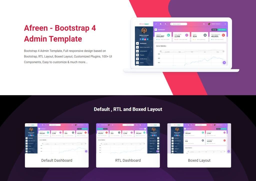 Afreen - Bootstrap 4 Dashboard Template