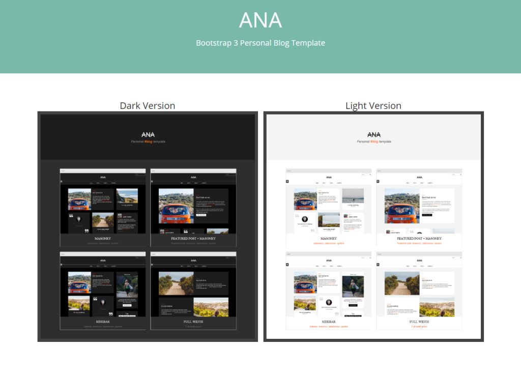 ANA - Bootstrap Personal Blog Template