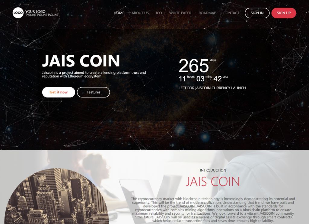 Jaiscoin - Bootstrap Crypto Currency Template